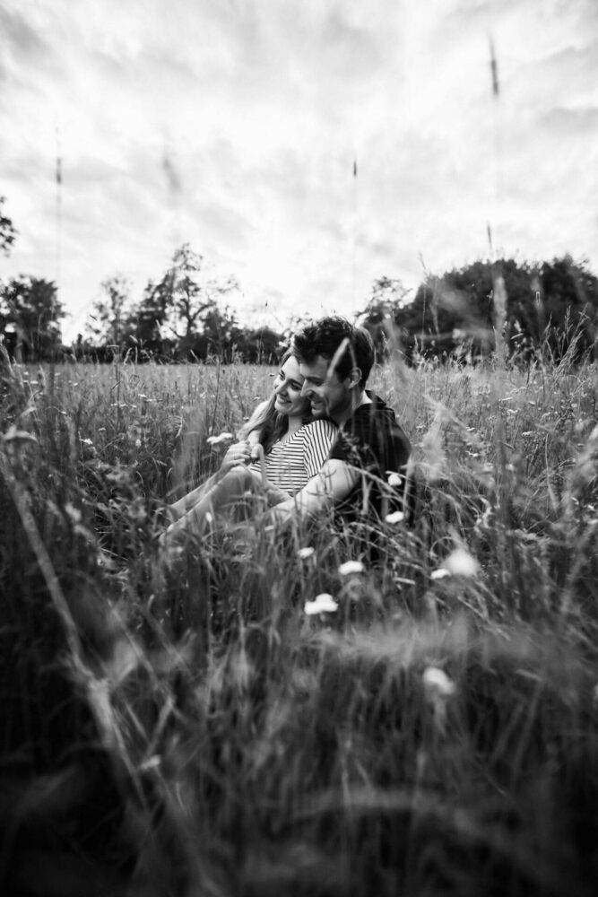 Paarshooting im Frühjahr auf den Hügeln Bambergs