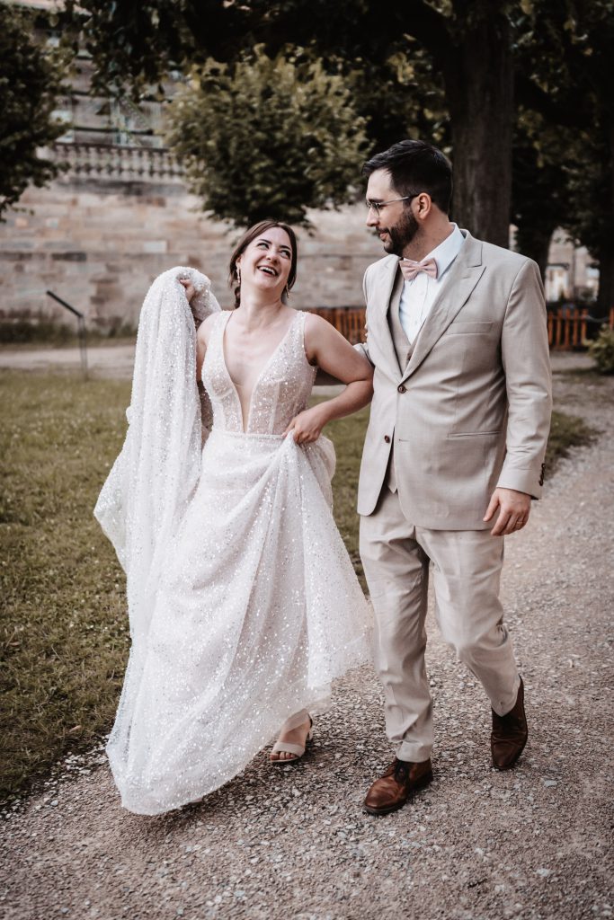 Freie Trauung von Katja und Benno unter alten Bäumen im Da Francesco, Michaelsberg Bamberg
